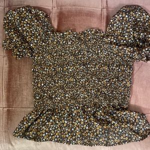 Touched Floral Peasant Blouse